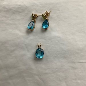 Topaz Earings and Pendant
